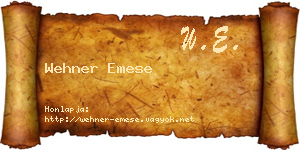Wehner Emese névjegykártya